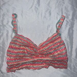Colorful PINK Chevron Knit Bralette